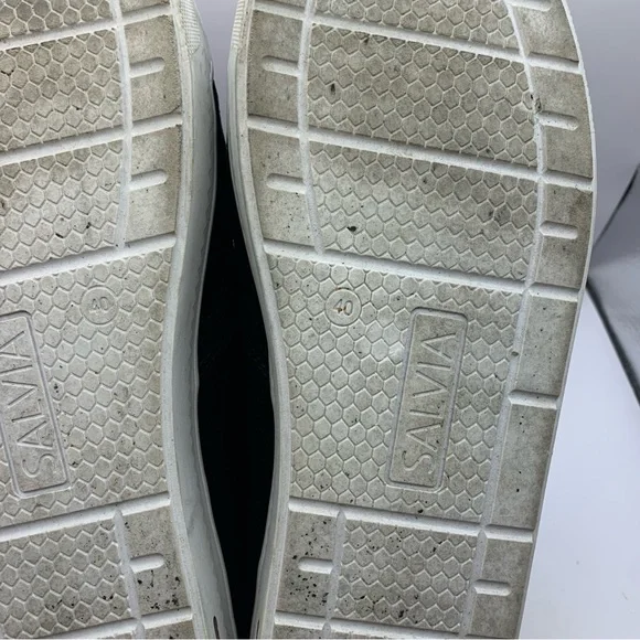 SALVIA black fabric platform loafers KERN COW SUEDE snake print size EU 40 US 9 - Picture 11 of 11